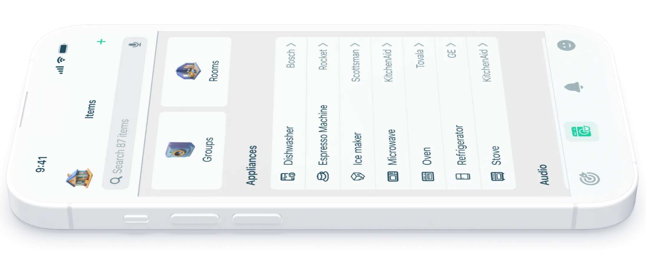Mudroom app screenshot showing home management features